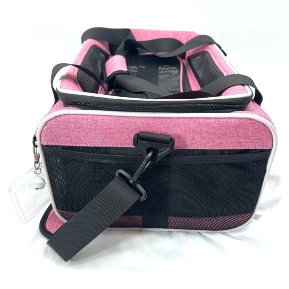 Petskd Pet Carrier, Pink & Black 17 x 13 x 9.5 Inches. Airline Approved - Picture 5 of 13